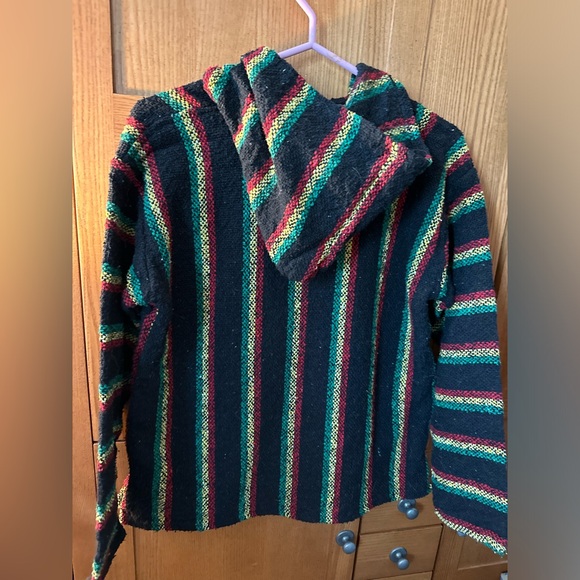 Boho style hooded multi colour blanket jacket.  Sunspecs - Picture 5 of 7